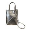 Mini Pu Leather Shoulder Bag Handmade Knitted Crossbody Bag Personalized Solid Color Handbag Summer