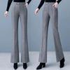 Pantalones Rectos de Mezcla de Lana de Talla Grande Pantalones de Lana de Pierna Ancha para Mujer Invierno Casual Cintura Alta Sueltos