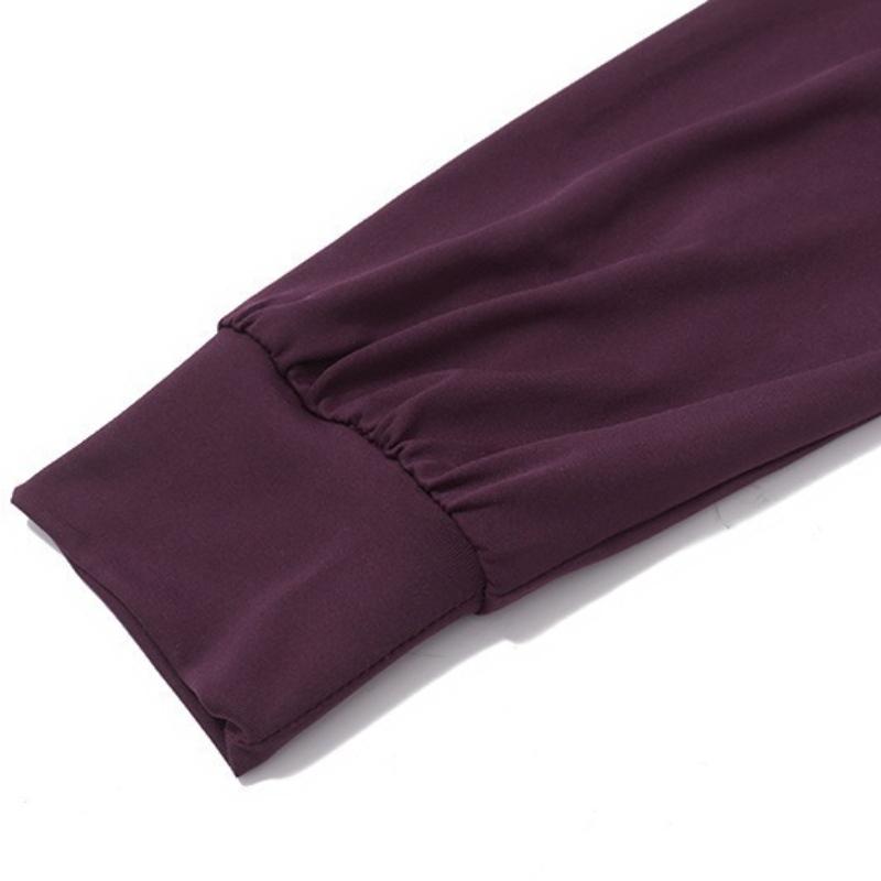 Spring Sexy Deep V-neck Solid Color Long Sleeved Hip Hugging Dress for Women