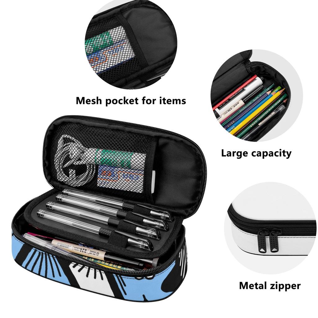 Pencil Case Roomy Interior Zipper Closure Durable Polyester Fabric with Main Compartment Mesh Pocket and Pen Slots for Boys Girls