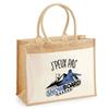 Beach Bag - PLANETEE - Jute with Pocket Modern Snowboard I Can't - Cotton - Multicolored - 43x33 Cm