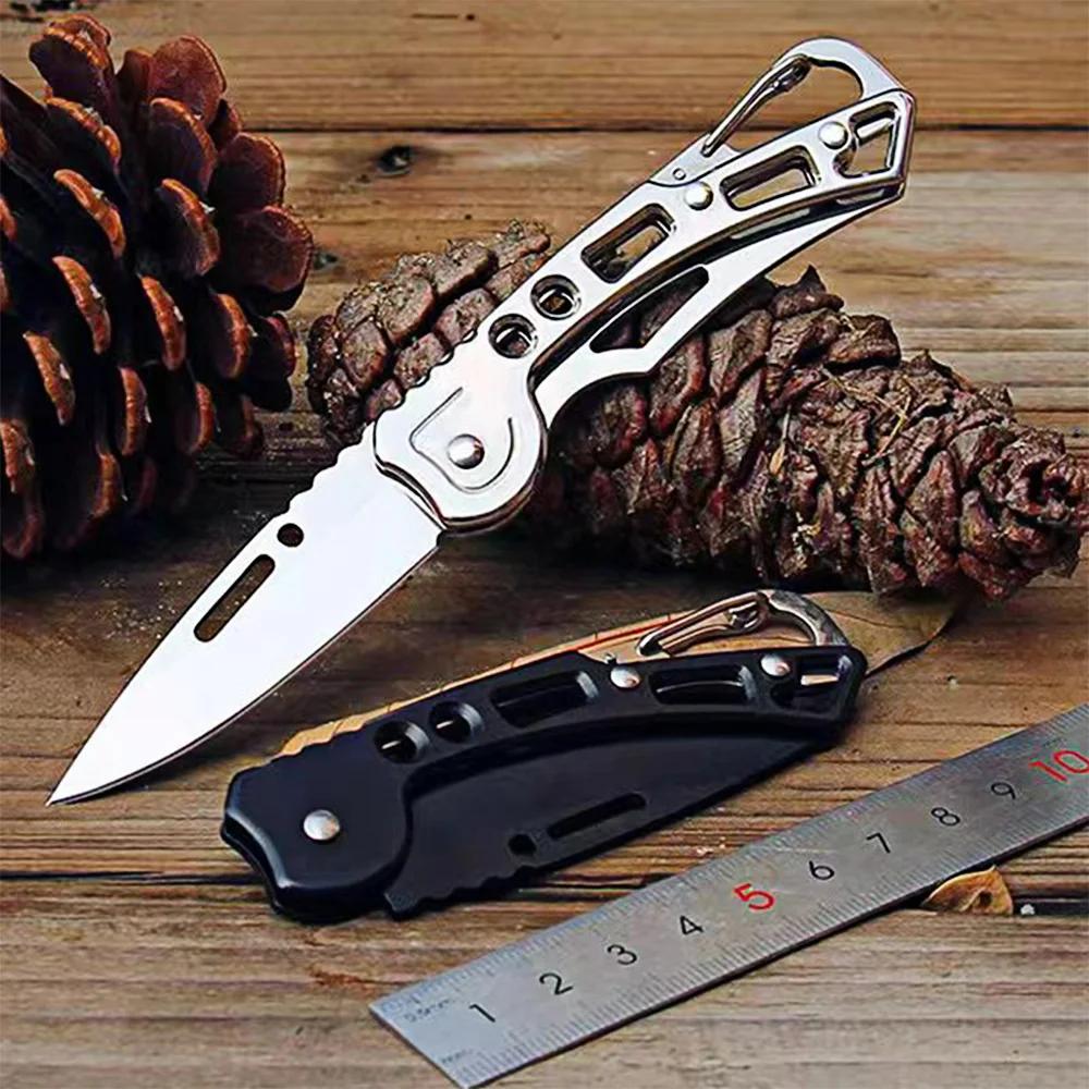 Kitchen Folding Fruit Knife, Shiny Stainless Steel Peeling Knife, Anti Slip Handle, Practical Keychain, Kitchen Accessories