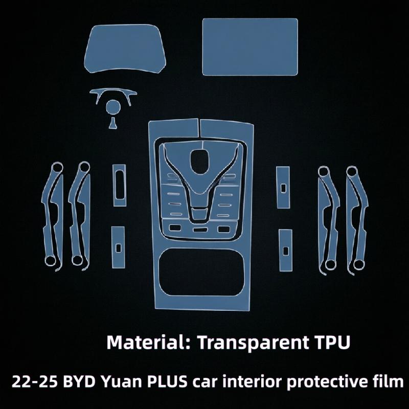For 22-25 BYD Yuan PLUS car interior gear shift center console screen dashboard transparent TPU anti-scratch protective film