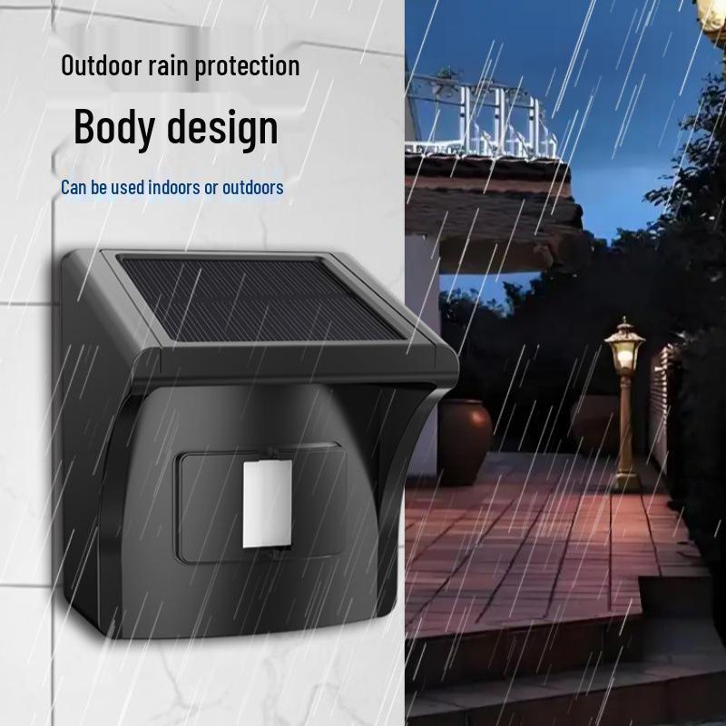 Solar-Powered Wireless Doorbell with Waterproof Remote and Car Theft Alarm