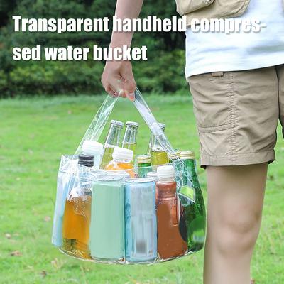 Faltbarer Transparenter Eimer Picknick Obstkorb Tragbare Klare Wasserbecken Lebensmittelaufbewahrungsbehälter Für Camping Wandern Angeln