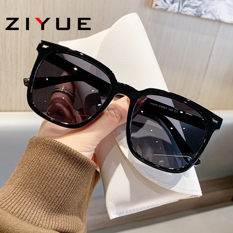 Women's Retro Square Polarized Sunglasses, Anti-UV, Large Frame for Fashion and Driving