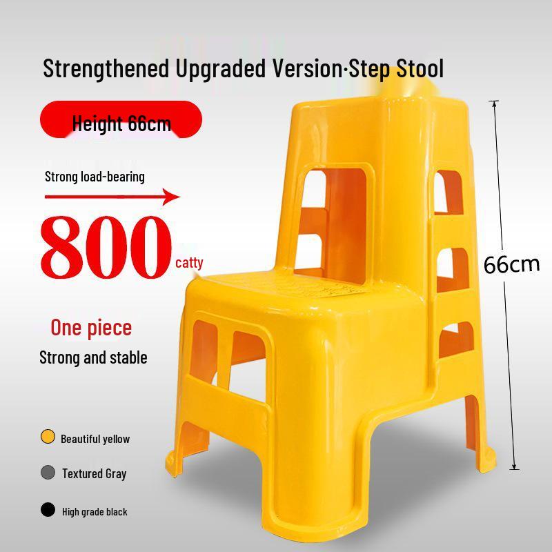Multifunctional Two-Step Plastic Ladder Stool for Household Use