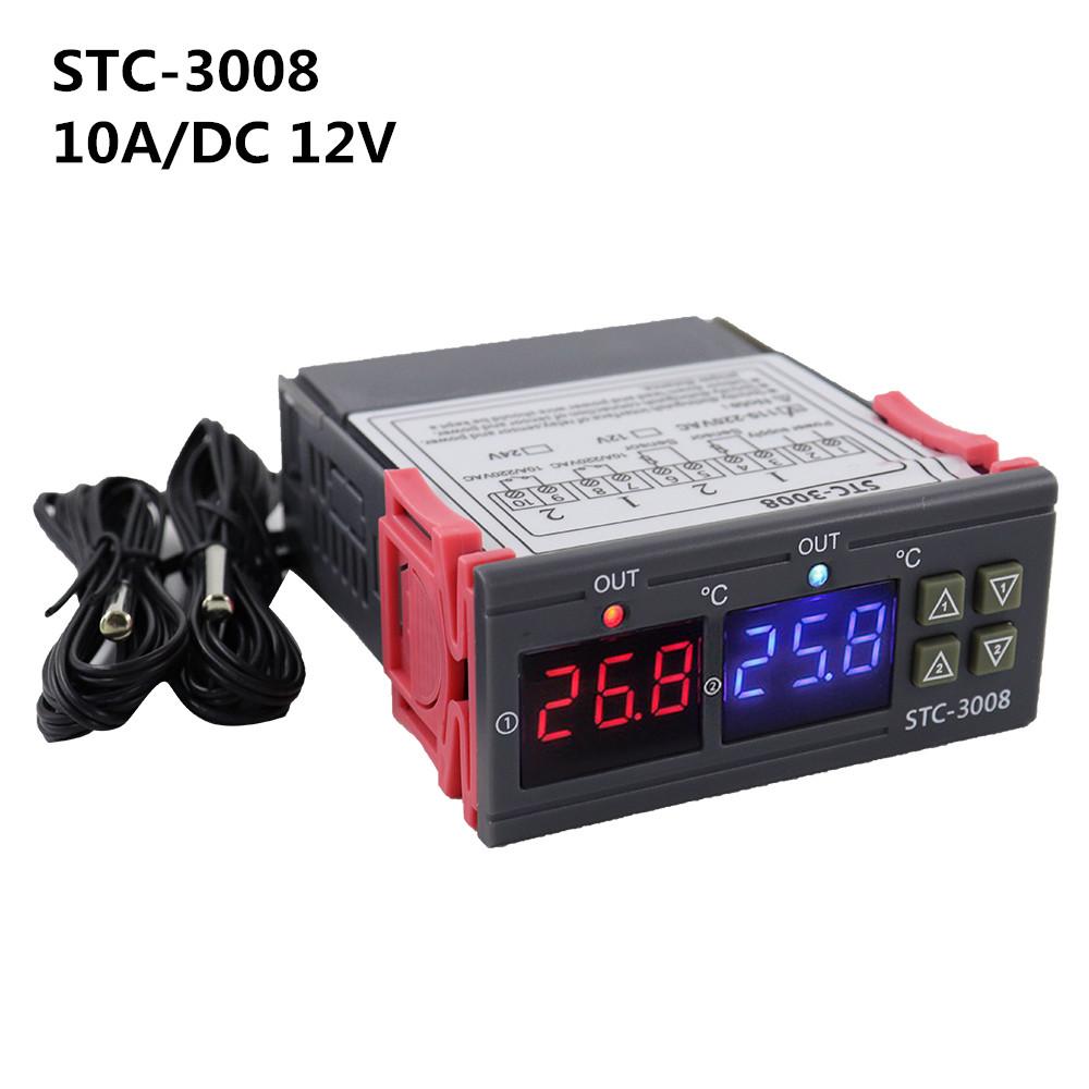 STC-3008 Digital Thermostat STC-3028 Temperature Humidity Controller Thermostat Humidistat Thermometer Hygrometer Control Switch STC-3008 12V