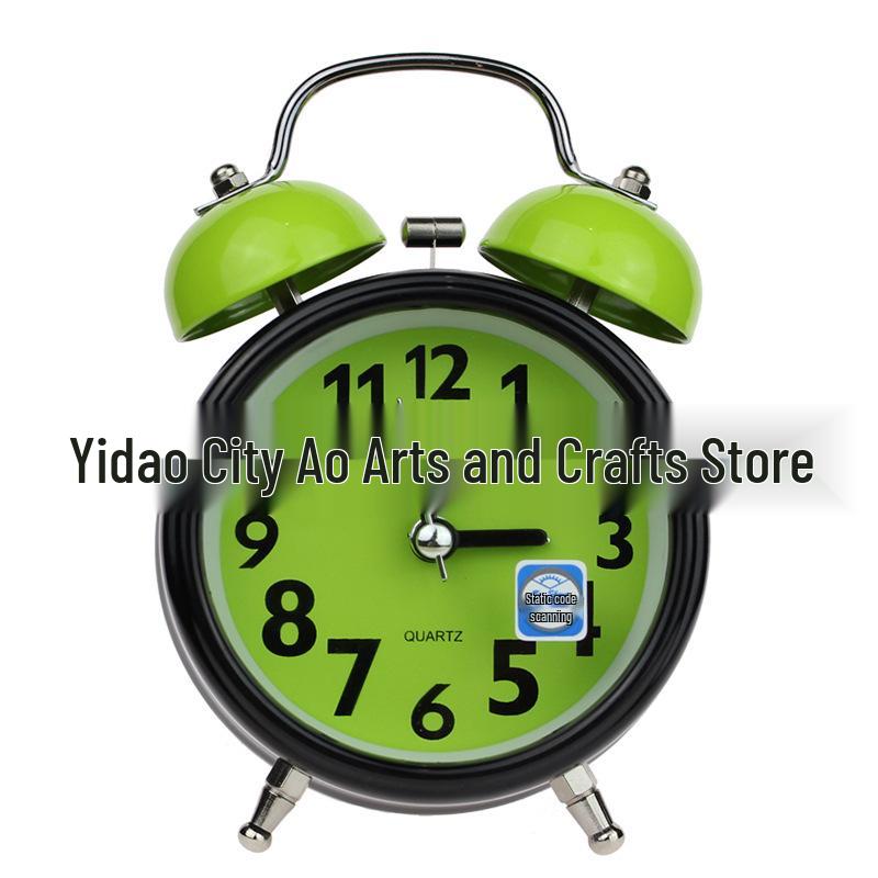 Luminous Silent 3-Inch Metal Bell Alarm Clock with Light - Creative Gift for Students