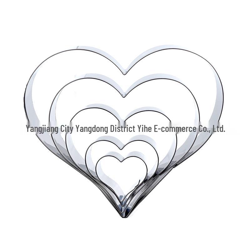 5-Piece Stainless Steel Heart Cookie, Vegetable & Fruit Cutter Set - Valentine's Day Special