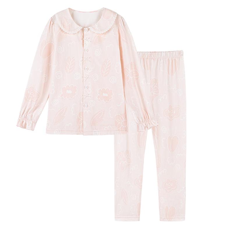 YEEHOO 5A Antibacterial Cotton Pajama Set for Girls 130