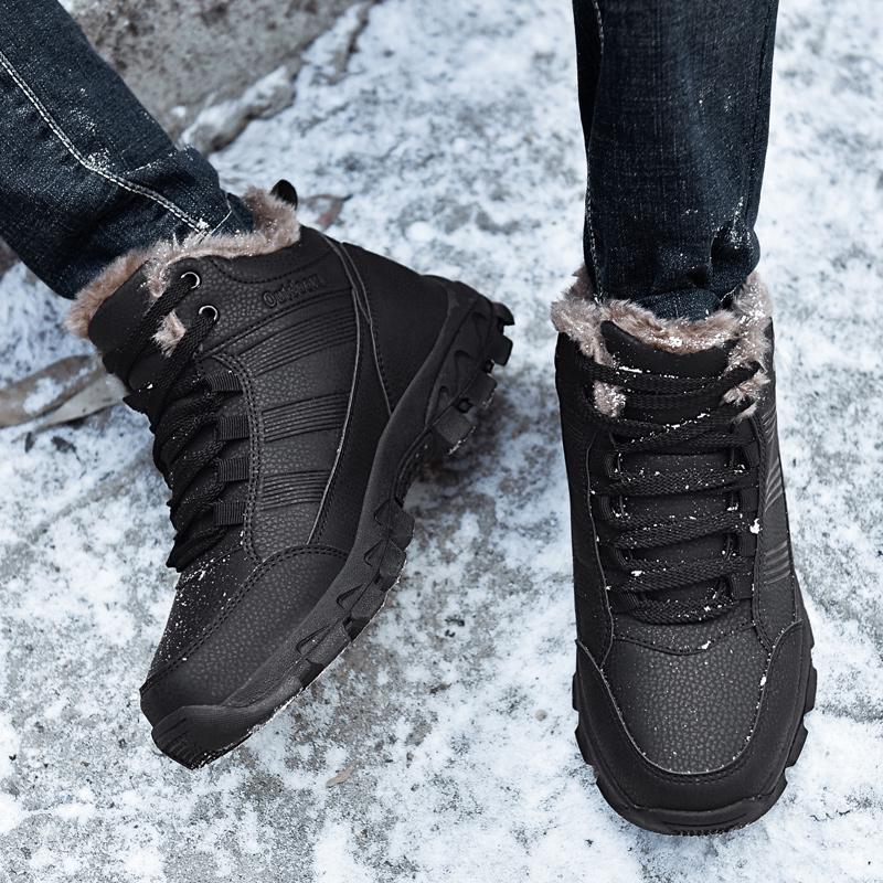 Warm Winter Men Boots Fashion Snow Boots Winter Outdoor Shoes Men Military Fur Ankle Boots For Men Walking Shoes Hiking Boots