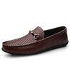 Metal Buckle Men's Casual Shoes New Trend Spring Summer Loafers Leisure Black/Brown Moccasins Comfortable Business Shoes Slip-On