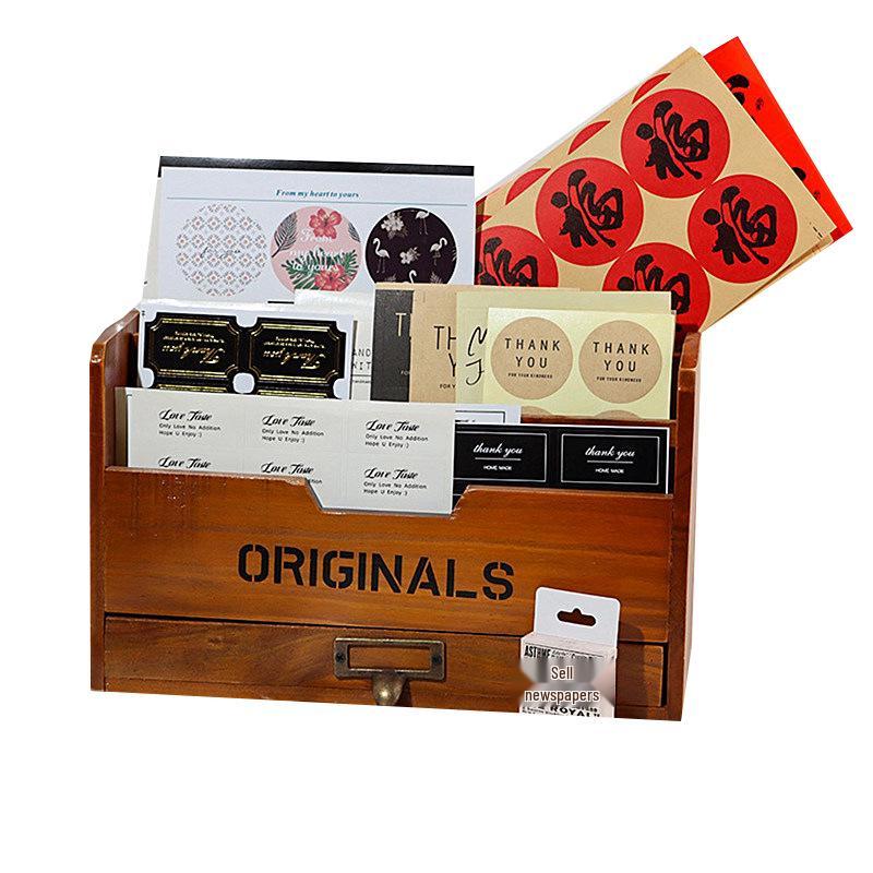 Desktop Stationery & Invoice Storage Box: Office Desk Organizer with Drawers & Compartments