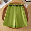 Drapey loose casual straight-leg shorts for women, summer 1116, thin high-waisted slimming versatile wide-leg five-point pants