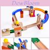 Wooden Roller Coaster Track Set For Kids With Building Blocks And Fun Rides For Family Play