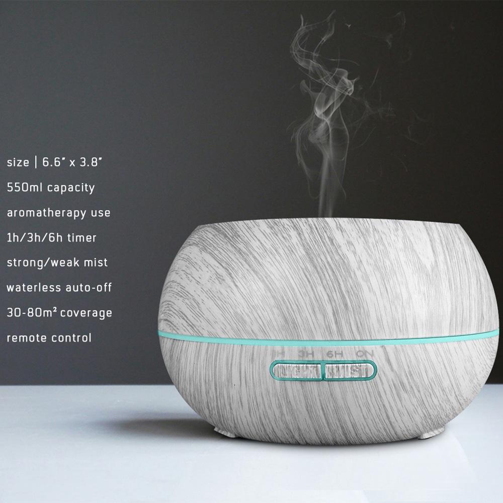 Diffuser For Home Struggling with Dry Air? 550ml Family Diffuser Humidifies + Purifies with 6 Therapeutic Oils  Remote Controlle