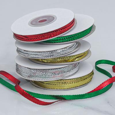 Decorative Romantic and Cozy 0.3-0.5cm Gold and Silver Onion Ribbon Gift Box Cake Decoration Christmas Tree Bow Gold and Silver Decorative Ribbon
