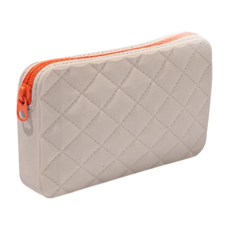 Эстетичный пенал Практичный пенал Силиконовый пенал Вместительная сумка для ручек Косметичка Школьные и офисные принадлежности серый