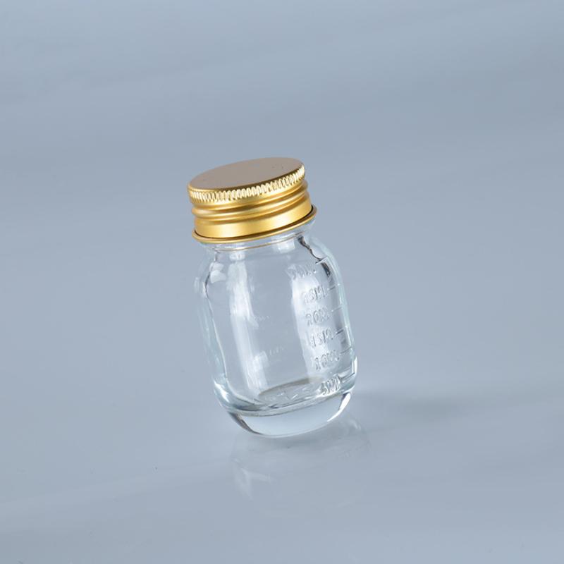 1Pc 30Ml Small Glass Bottle With Lid Medicine Bottle Leak-Proof Powder Capsule Bottle Refillable Glass Bottle