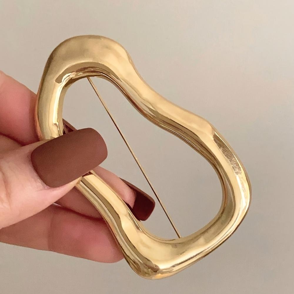 

1 trendy, minimalist geometric stainless steel brooch; decorative pin for women s trench coats, overcoats, and suits