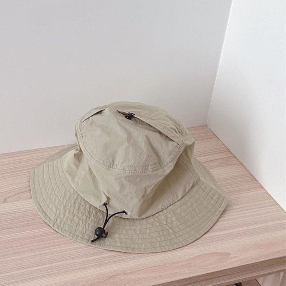 Quick Dry Baby Sun Protection Cap Candy Color Children Fishman Hat Kids Bucket Hat  2-7 Years Old