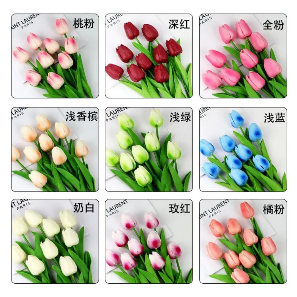 1PC 34cm PU Tulip Real Touch Artificial Flowers Tulip Bouquet for Christmas Halloween Wedding Home Party Decoration Fake Flowers