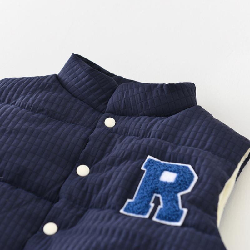 Kinder baumwolle weste herbst und winter Koreanische version weste infant brief bestickt oberbekleidung top baby verdickt weste