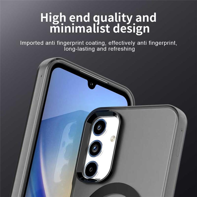 For Samsung Galaxy A15 Case For Samsung A55 A35 A25 A15 4G 5G Cover Translucent Candy Color Matte Magnetic Shockproof Bumper