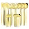 30pcs/6set Dinnerware Knives Fork Dessert Coffee Teaspoons Spoons Ware Set Stainless Steel Cutlery Kitchen Tableware