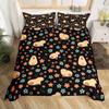 Cute Capybara Print Bedding Sets Full Kawaii Honey Bee Comforter Cover,Cartoon Animals Bed Set Red Love Heart Print Duvet Cover