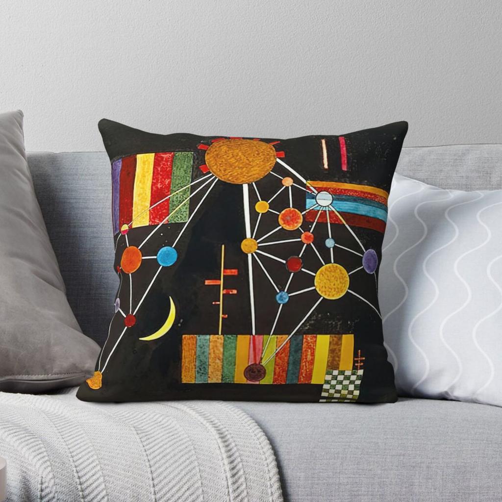 Network Of Above Kandinsky Square Pillowcase Polyester Linen Velvet Creative Zip Decorative Home Cushion Case