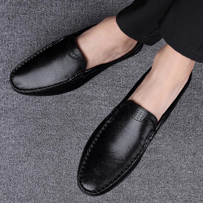 Luxury Designer Mules Men's Slippers Genuine Leather Loafers Men Moccasins Summer Man Casual Shoes Fashion Half Shoes For Men