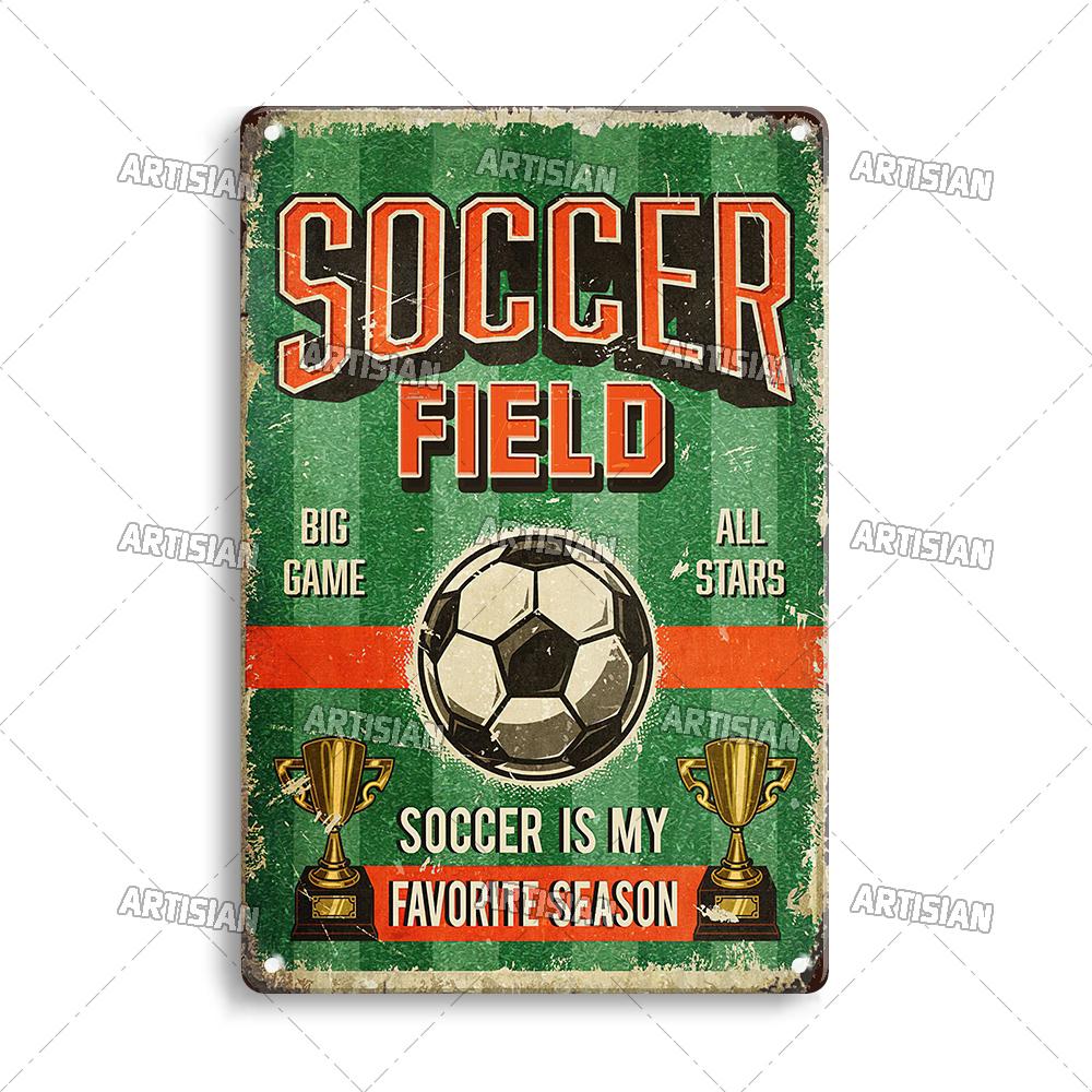 Artisian Football Metal Sign Sport Retro Tin Poster Vintage Decorative Plate Wall Decor Garage Bar Pub Club Hotel Cafe Kitchen