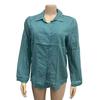 Camisa Respirável Feminina Manga Longa Gola Reversível Design de Botões Top para Uso Diário