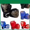 Tiger Flame Print Kids Boxing Gloves Pu Fabric For Children And Youth With Secure Fit For Fitness And Sparring