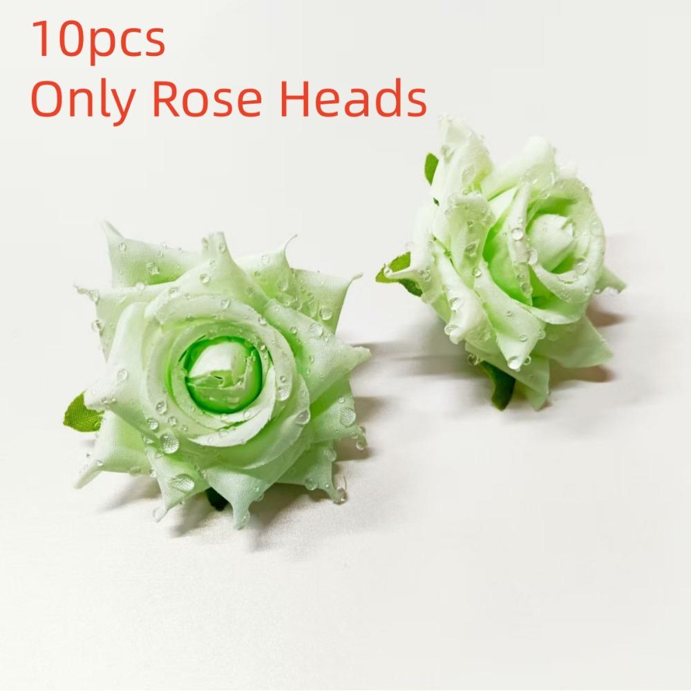 10pcs 3D Dew Drops Artificial Rose DIY Elegant Flower Arrangement  Home Decor
