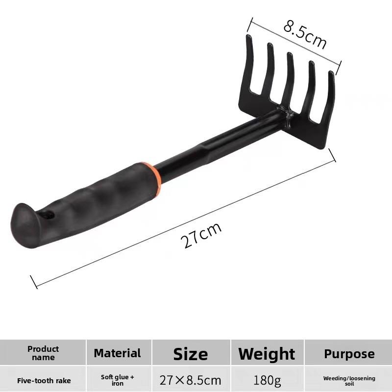 4 Piece Mini Gardening Tool Set with Trowel Rake Hoe for Flower Vegetable Planting Outdoor Home Hand Gardening Equipment