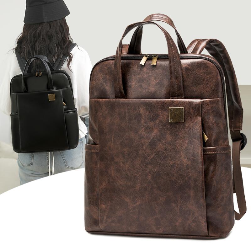 Business Backpack Female PU Backpack Student Schoolbag