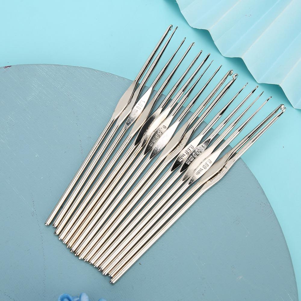 Set di 16 pezzi 0,5 mm - 2,75 mm Strumenti per maglieria e uncinetto Set di strumenti per uncinetto in metallo Artigianato fai da te