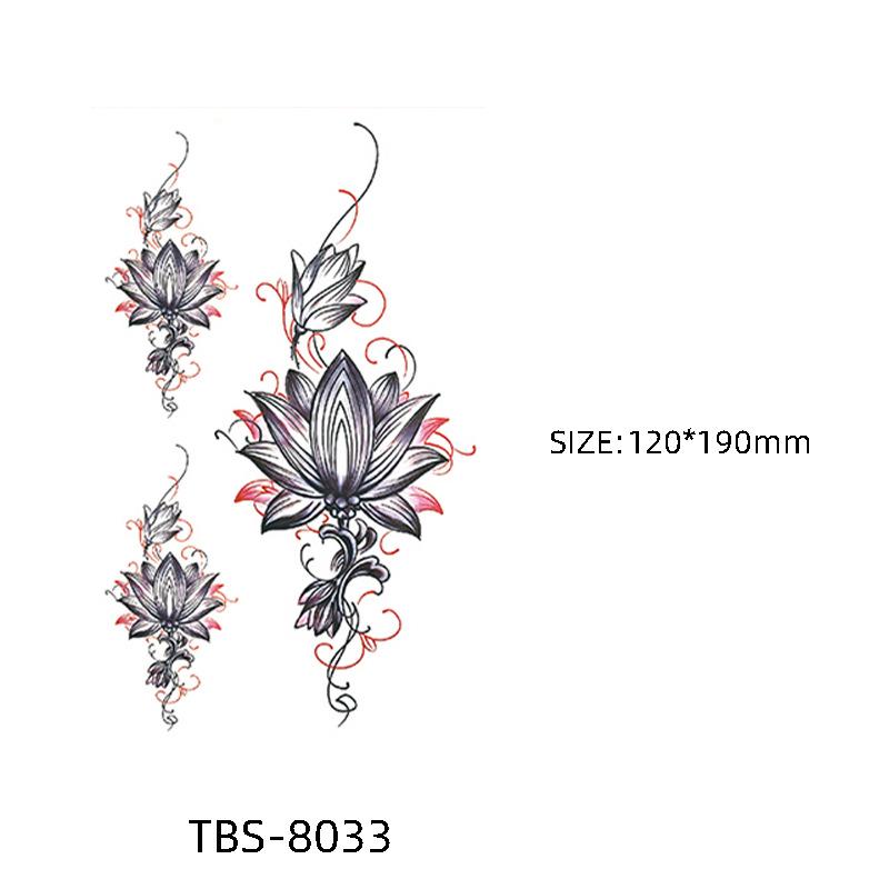 Waterproof Semi-Permanent Black & White Totem Flower Tattoo Stickers