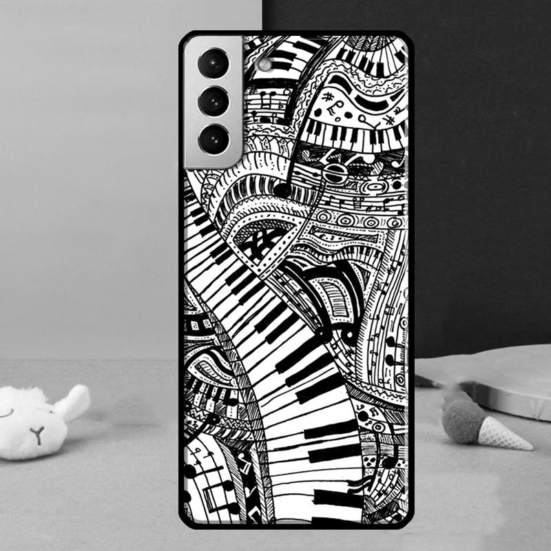 Piano Keys Musical Phone Case For Samsung Galaxy S25 S24 Ultra S9 S10 S20 S21 S22 Plus S23 FE S24 FE Cover