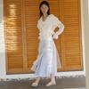 Seutyudiopolaenkeompeoni Frilled Organza Midi Skirt
