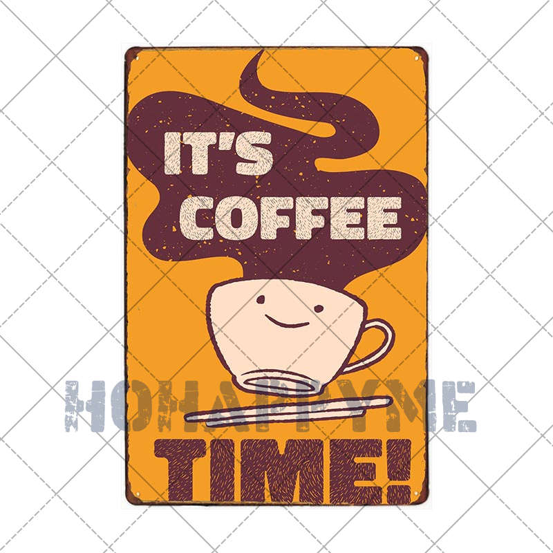 Letrero de Café Retro Decoración de Café Bar Placa Vintage Tienda de Bebidas Decorativo Pared Pub Club Póster 20x30cm