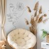 Minimalist Hand-Drawn Line Art Woman Wall Sticker Self-Adhesive Removable for Bedroom Living Room Background Wall Decoration