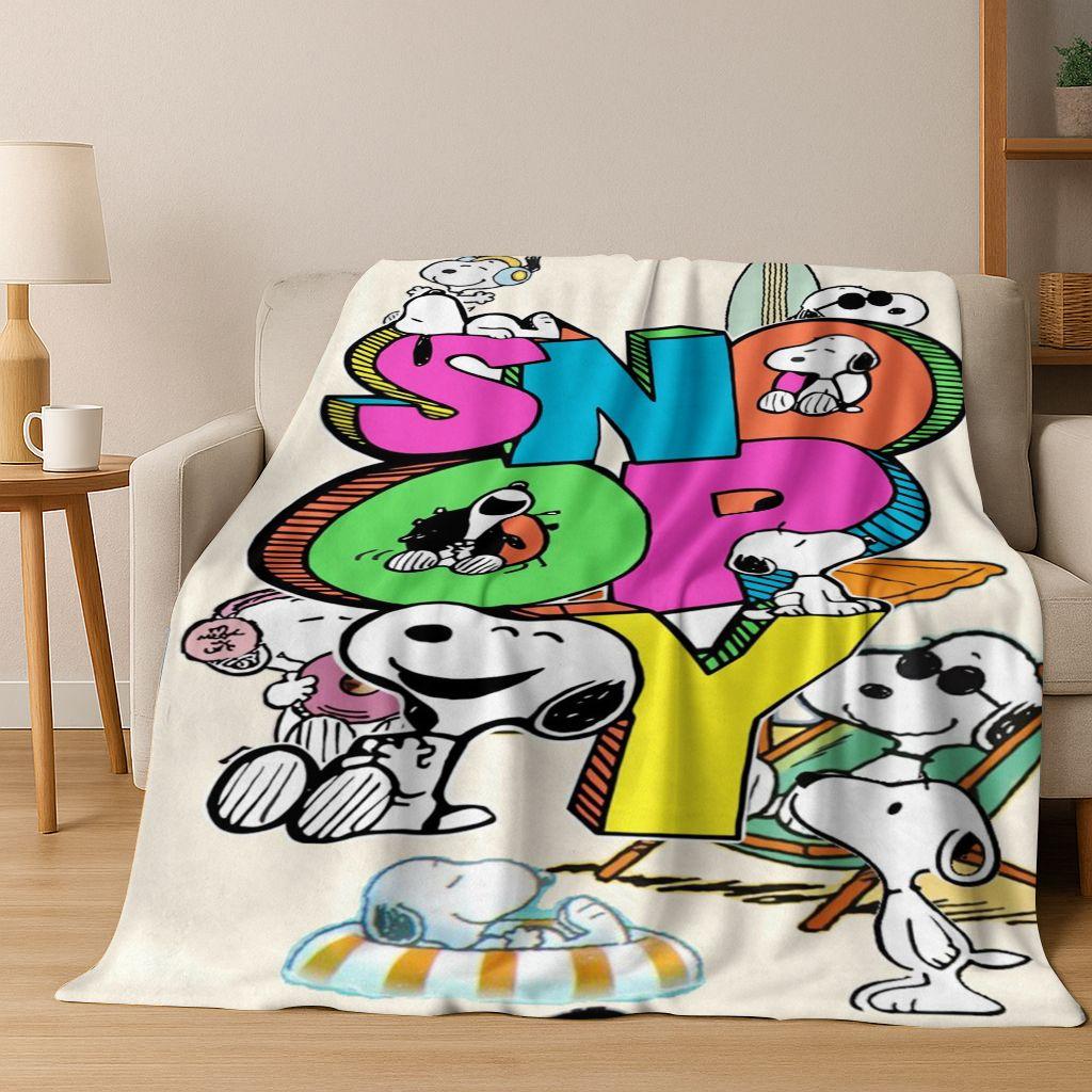 3D Cute Snoopy Dog Peanuts Art Cartoon Flannel Blanket,Cozy Soft Throw Blanket for Home Bedroom Bed Sofa Picnic Cover Gift Kids