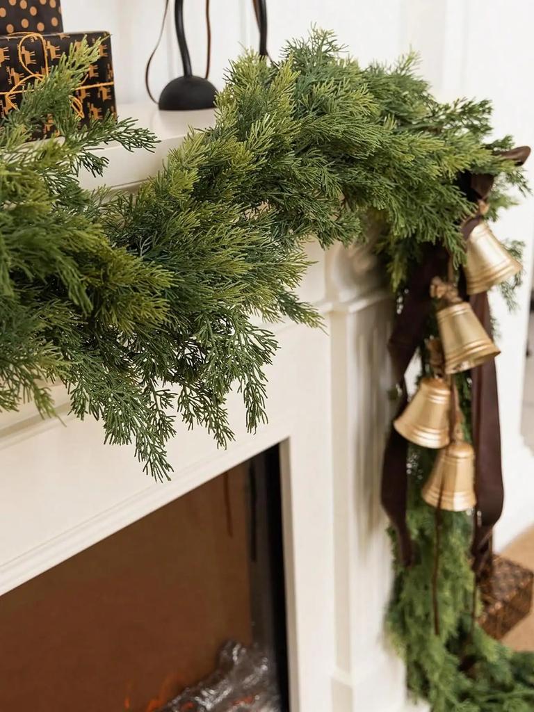 1.8M Artificial Norfolk Pine Garlands Real Touch Winter Pine Green Garland Table Mantle Wall Indoor Outdoor Christmas Decoration