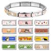 Photo Italian Modular Bracelet Band Link Connector Stainless Steel Texture Jewelry Accessories Suitable for Enthusiasts