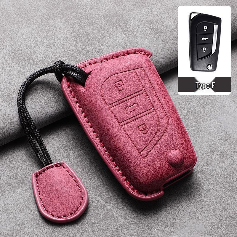Sheepskin Leather Key Cover for Toyota Alphard, RAV4, Camry, Highlander