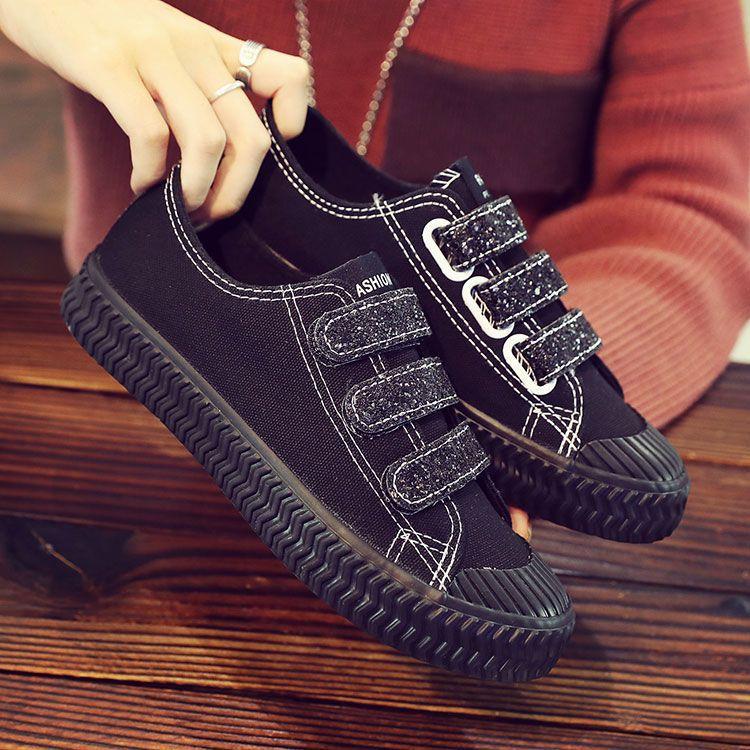 Fashion Black Spring Autumn Ladies Footwear Canvas White 39 Comfortable and Elegant Women's Shoes On Sale New Arrival 2024 Cheap Deals H